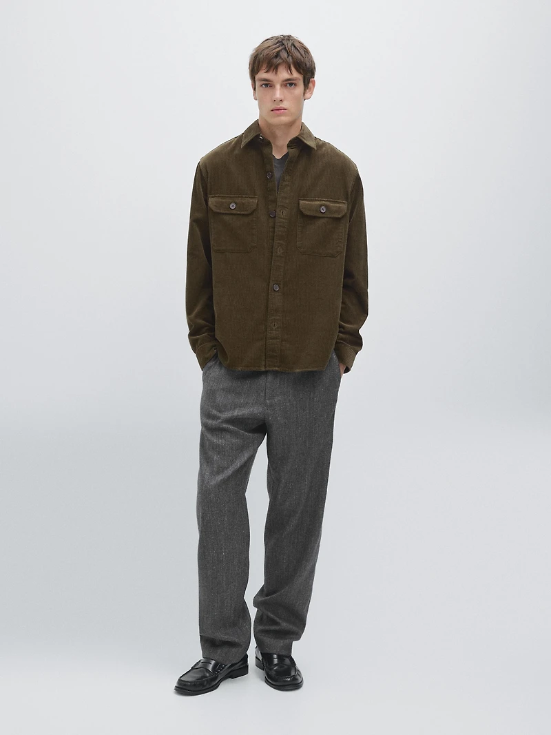 Corduroy overshirt with pockets