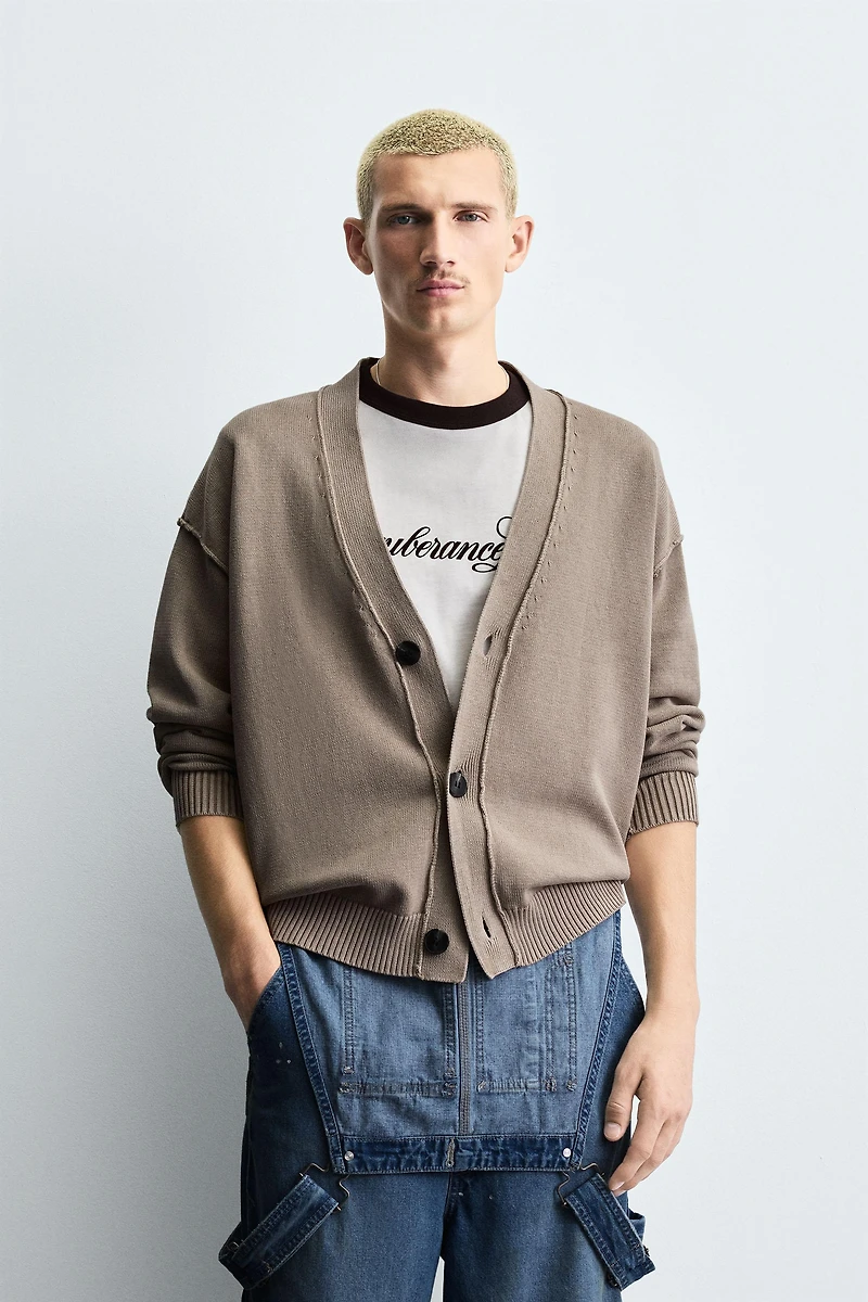 CARDIGAN RÉVERSIBLE EFFET ENVERS