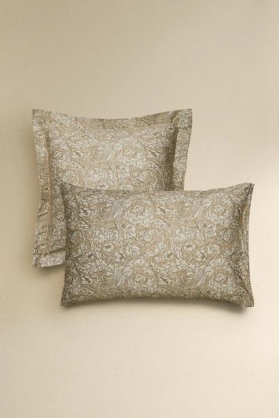MORRIS & CO. FLORAL SATEEN COTTON PILLOWCASE