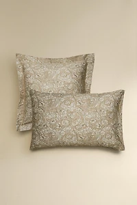 MORRIS & CO. FLORAL SATEEN COTTON PILLOWCASE