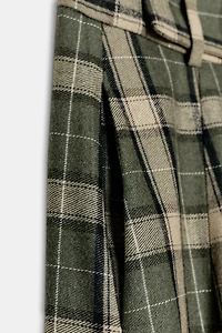 PANTALON À CARREAUX AVEC LAINE ZW COLLECTION