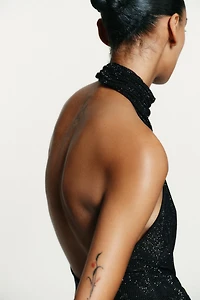 RHINESTONE HALTER TOP