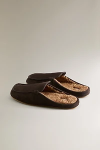 MOCASSIN OUVERT À L'ARRIÈRE EN CUIR CHAUD