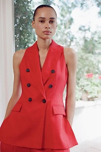 LINEN DOUBLE-BREASTED VEST