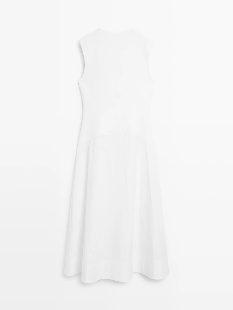Robe longue contrastante sans manches