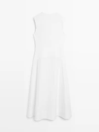 Robe longue contrastante sans manches