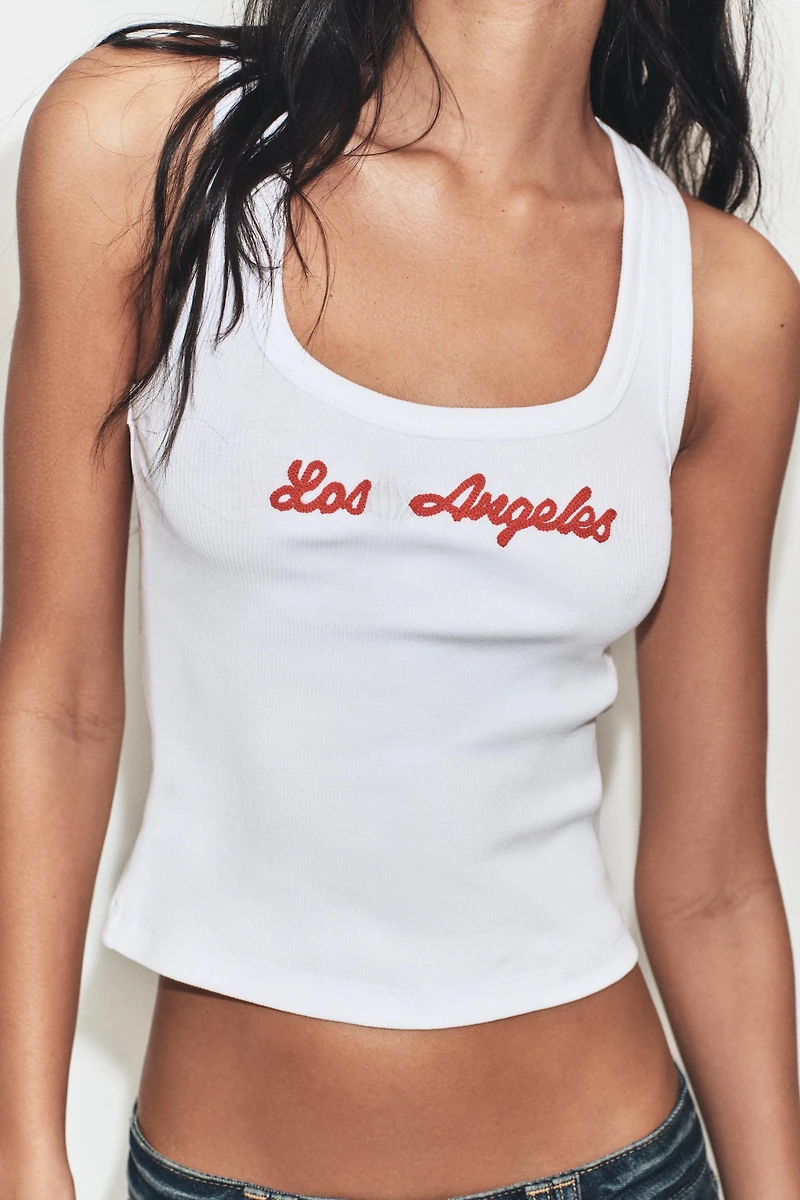 RIBBED TEXT T-SHIRT