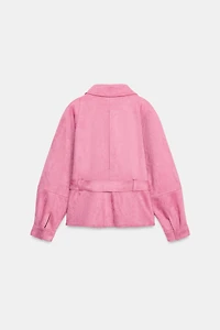 BLOUSON EFFET DAIM AVEC CEINTURE