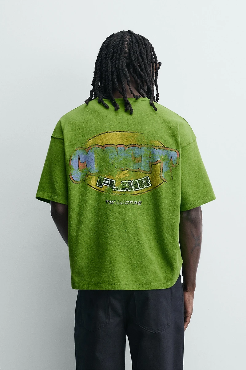RELAXED FIT WASHED PRINT T-SHIRT