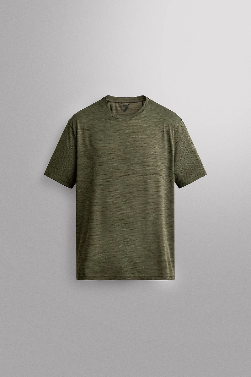 STRIPED TECHNICAL JACQUARD T-SHIRT