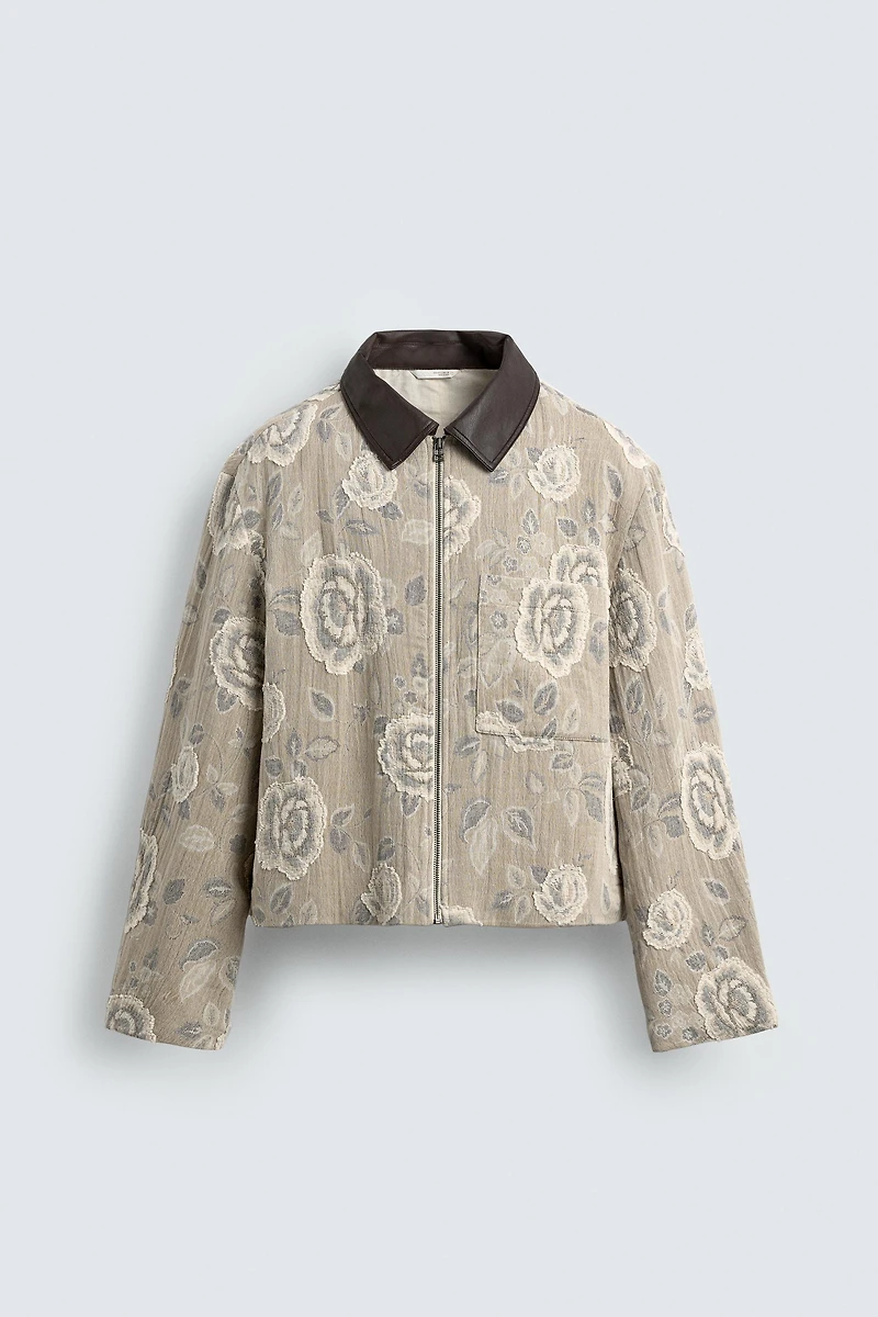 BLOUSON JACQUARD FLORAL IRRÉGULIER
