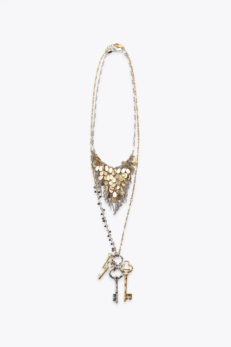 2-PACK OF COMBINATION PLATE AND KEY NECKLACES