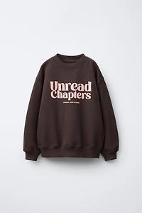 FLOCKED TEXT SWEATSHIRT