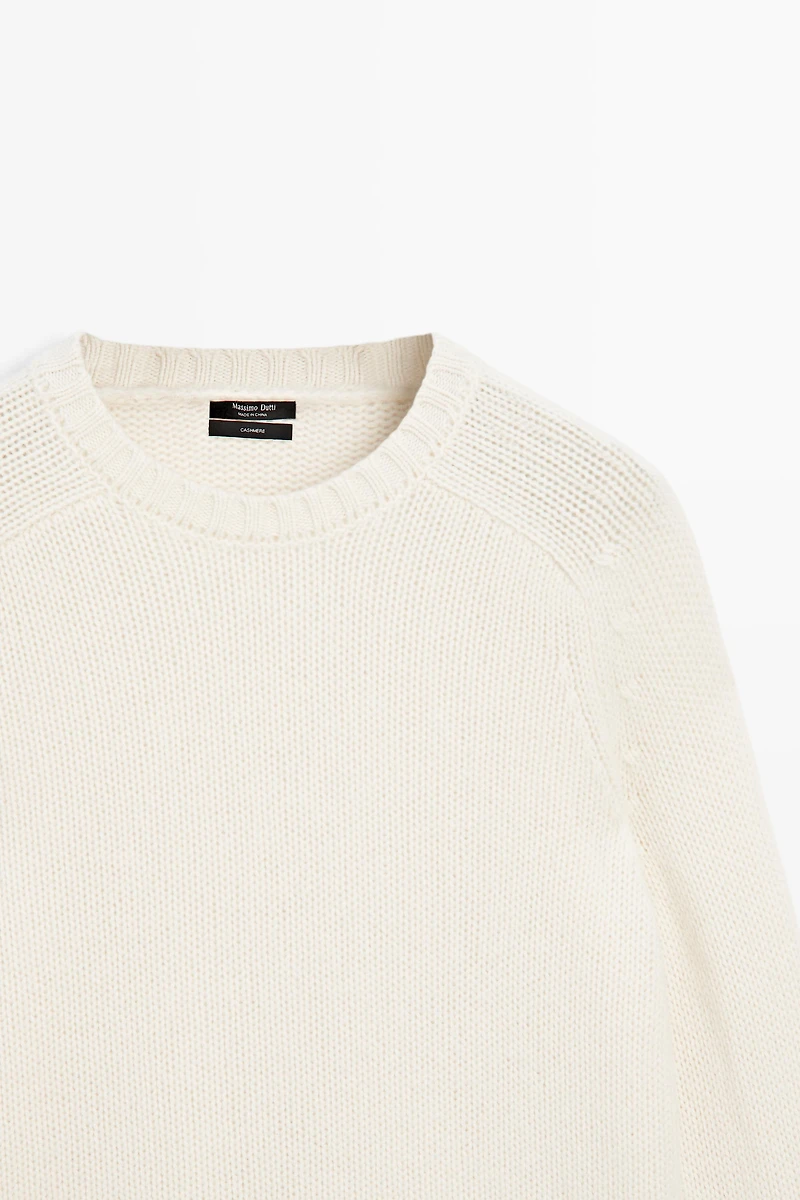 Pull court en maille 100 % cachemire
