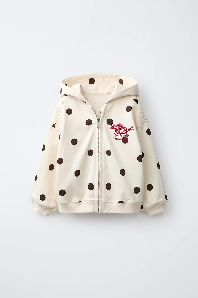 PIPPI LONGSTOCKING POLKA DOT SWEATSHIRT