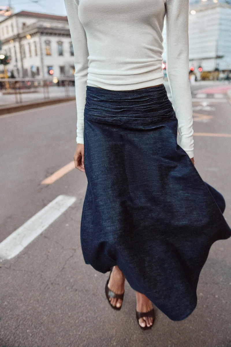 Z1975 ASYMMETRIC MIDI SKIRT