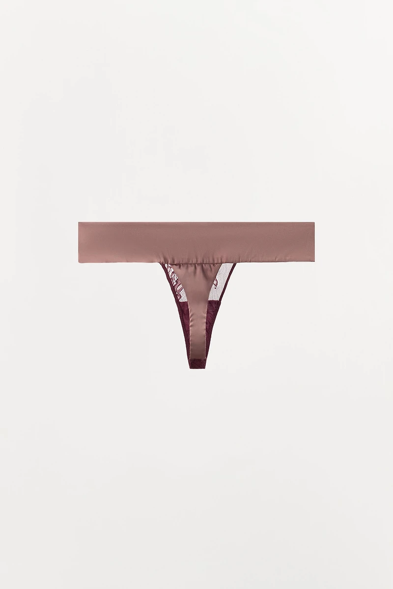 COMBINATION LACE THONG
