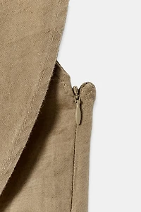 ASYMMETRIC LINEN HALTER TOP