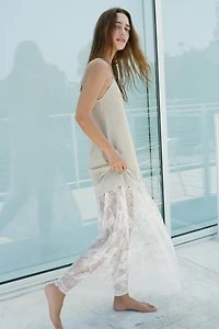 LACE COMBINATION KNIT DRESS