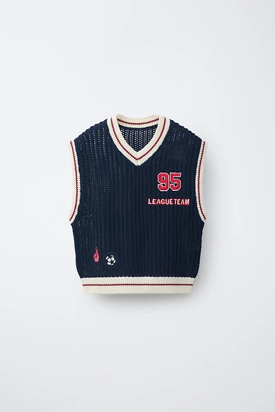 GILET EN MAILLE STYLE VARSITY FOOTBALL
