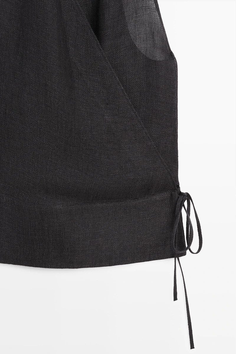 100% linen surplice halter top