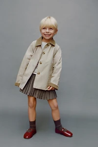 CORDUROY COLLAR TRENCH COAT