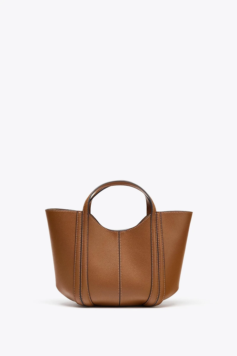 TOPSTITCHED MINI CITY BAG