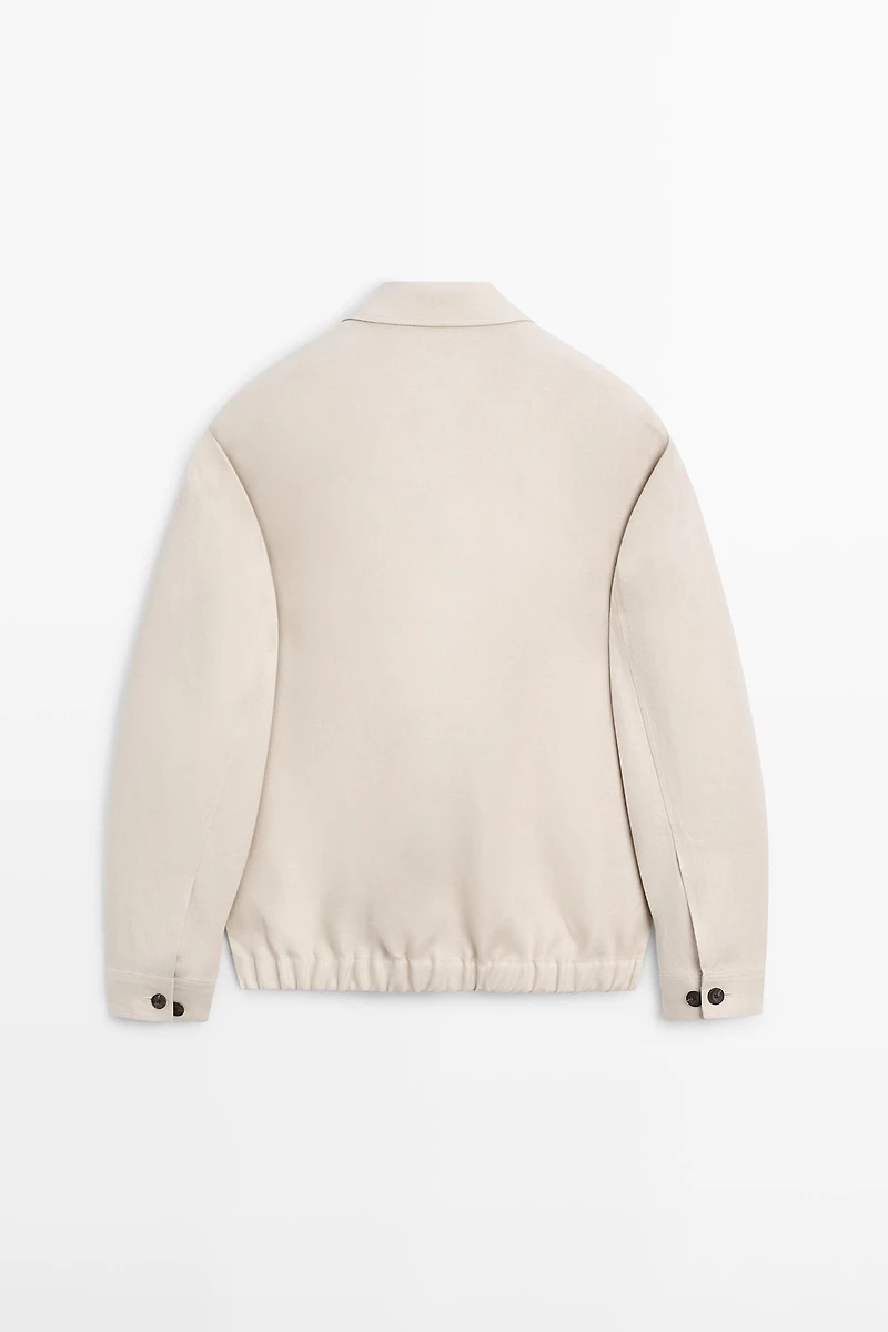 100% linen total look bomber jacket