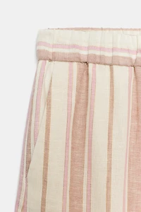 PANTALON LARGE À RAYURES ET FIL MÉTALLISÉ