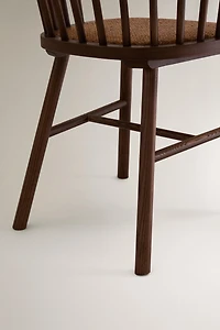 ASH WOOD AND RATTAN CHAIR