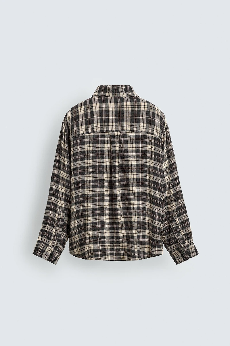 RELAXED FIT PLAID SHIRT