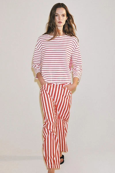 ZW COLLECTION STRIPED TAPERED JEANS
