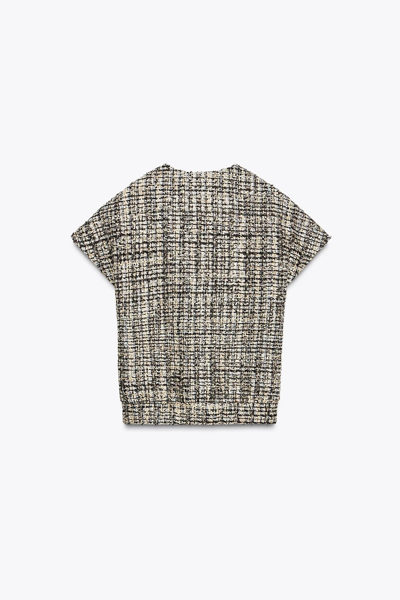 TEXTURED BUTTON VEST ZW COLLECTION