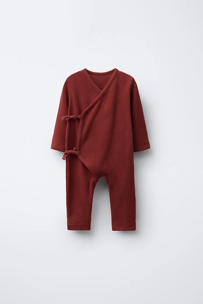 LONG SOFT TOUCH JUMPSUIT WITH TIES