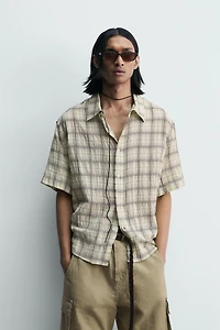 CHEMISE RELAXED FIT JACQUARD À CARREAUX