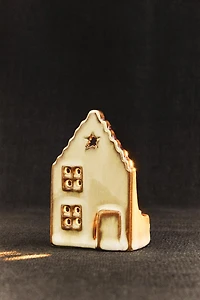 CHRISTMAS STAR CERAMIC HOUSE TEALIGHT HOLDER