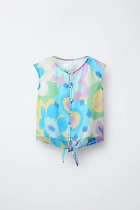 CHEMISE IMPRIMÉE À NŒUD