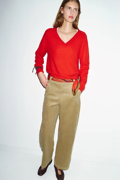 PANTALON EN VELOURS CÔTELÉ BARREL