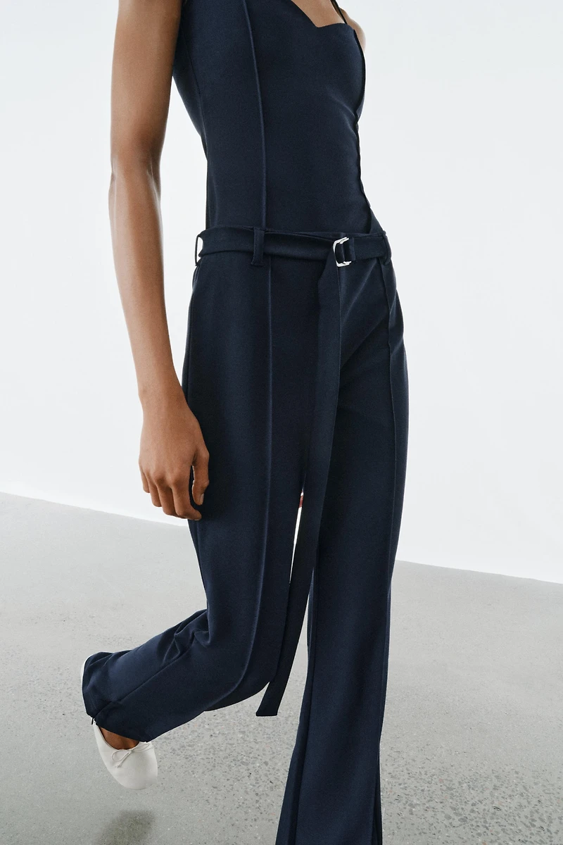 PANTALON AVEC CEINTURE EN CRÊPE