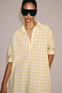 ZW COLLECTION CHECKED SHIRT DRESS