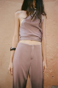 SATIN FLARE PANTS