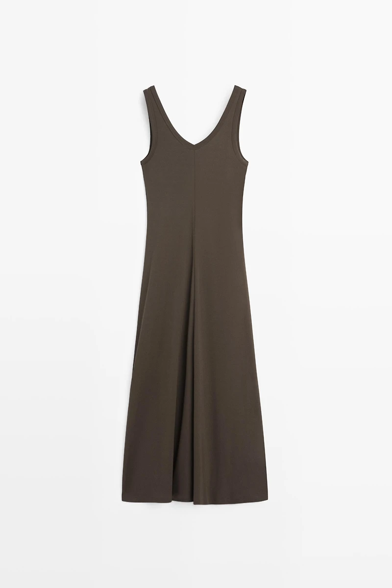 Midi dress with central seam detail