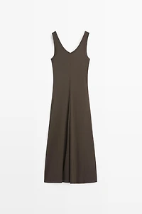 Midi dress with central seam detail