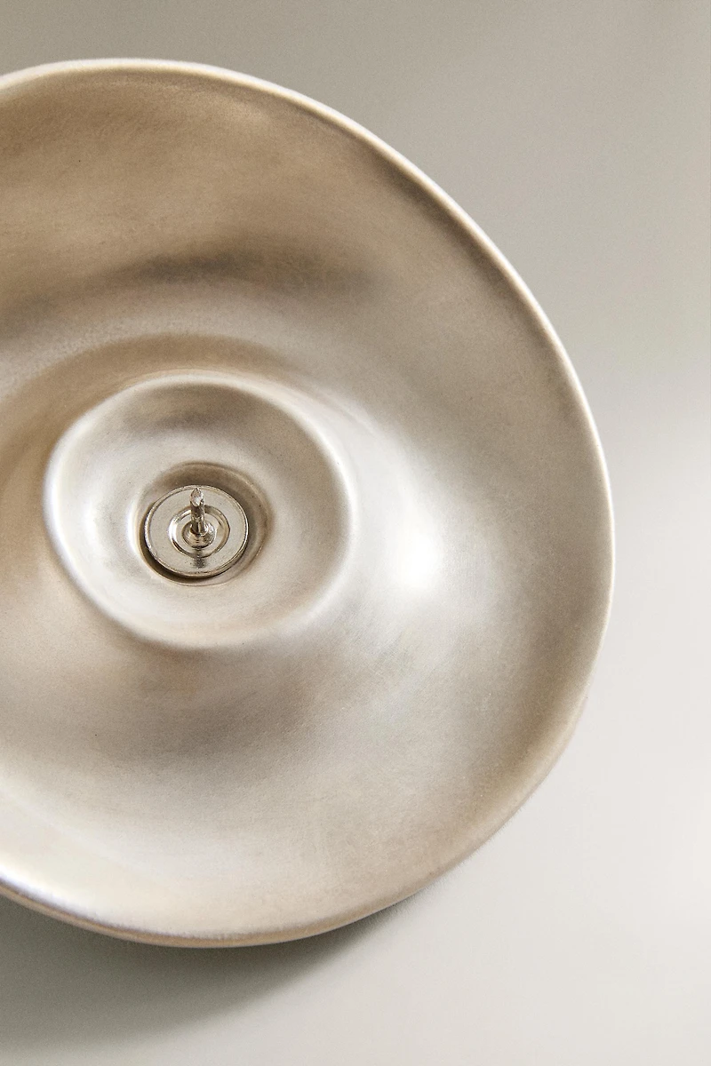 BOUGEOIR CÉRAMIQUE ARGENT NOËL