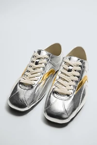 METALLIC LEATHER TRAINERS HARRY LAMBERT FOR ZARA x DISNEY