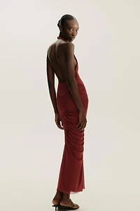ROBE HALTER AVEC TULLE