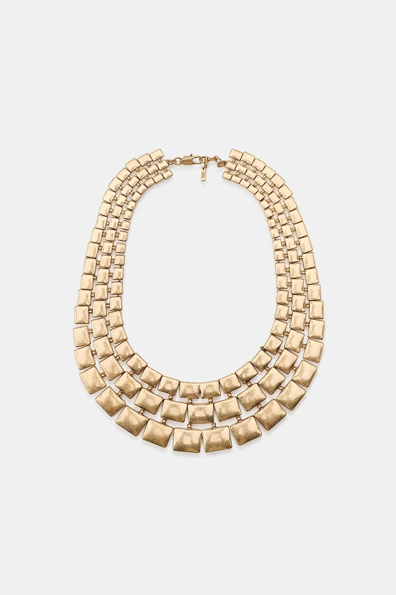 TRIPLE METAL PLATE NECKLACE