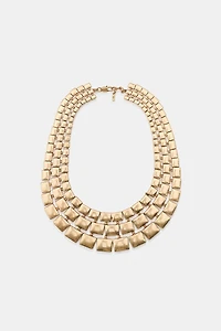 TRIPLE METAL PLATE NECKLACE