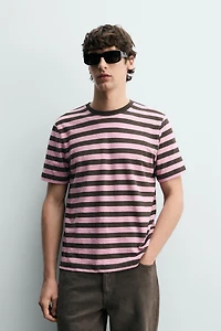 T-SHIRT EN JACQUARD À RAYURES