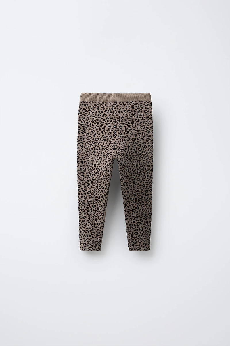 LEGGING EN MAILLE ANIMAL PRINT